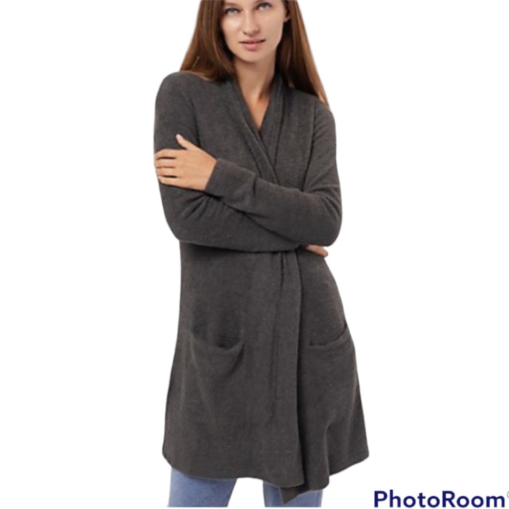 BareFoot Dreams Cozy Chic Essential Long Cardigan Carbon Size XS